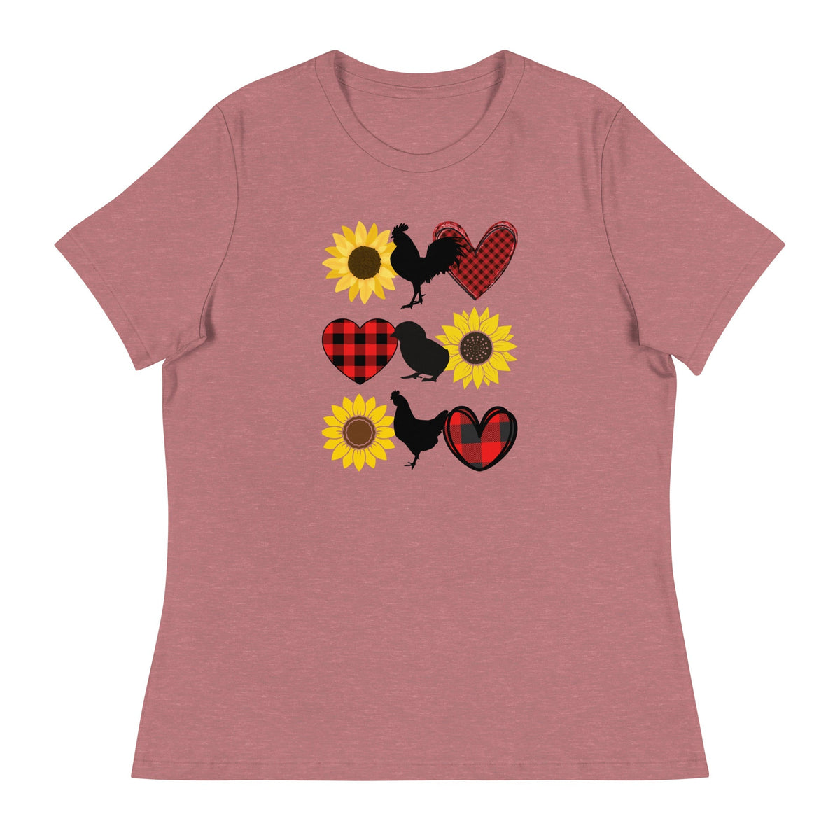 Sunflower Chicken Women&#39;s Relaxed T-Shirt - Cluck It All Farms