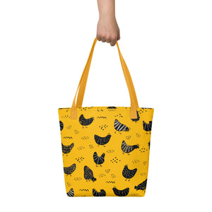 Vintage Yellow Chicken Tote Bag - Cluck It All Farms